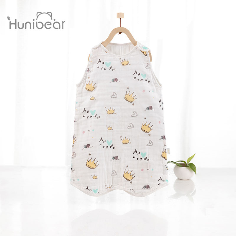 Joy Little Bear baby A summer pure cotton Gauze Sleeping bag four layers Gauze vest quilt