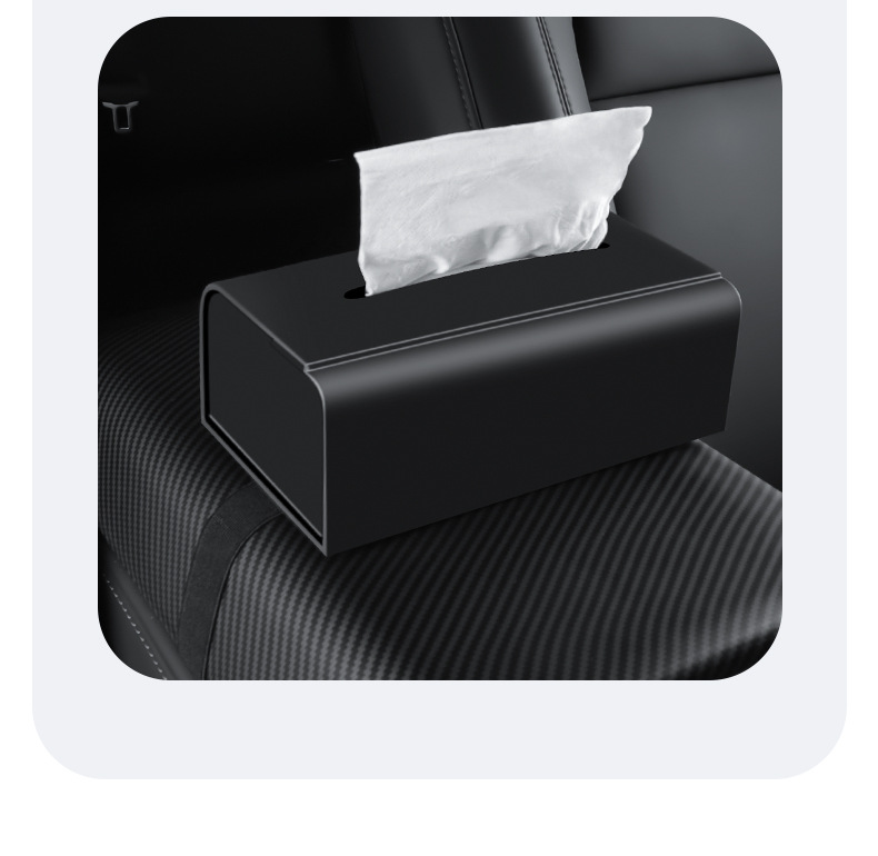 Suitable for Model Y/3/Yl Tesla Leather Tissue Box Hidden Tissue Bag Cross-Border Wholesale