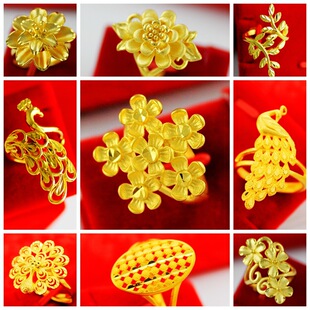 �����Ʒ Ůʿ�󻨽�ָ�_�� �~�24K��ɫ Խ��ɳ����r�л�c