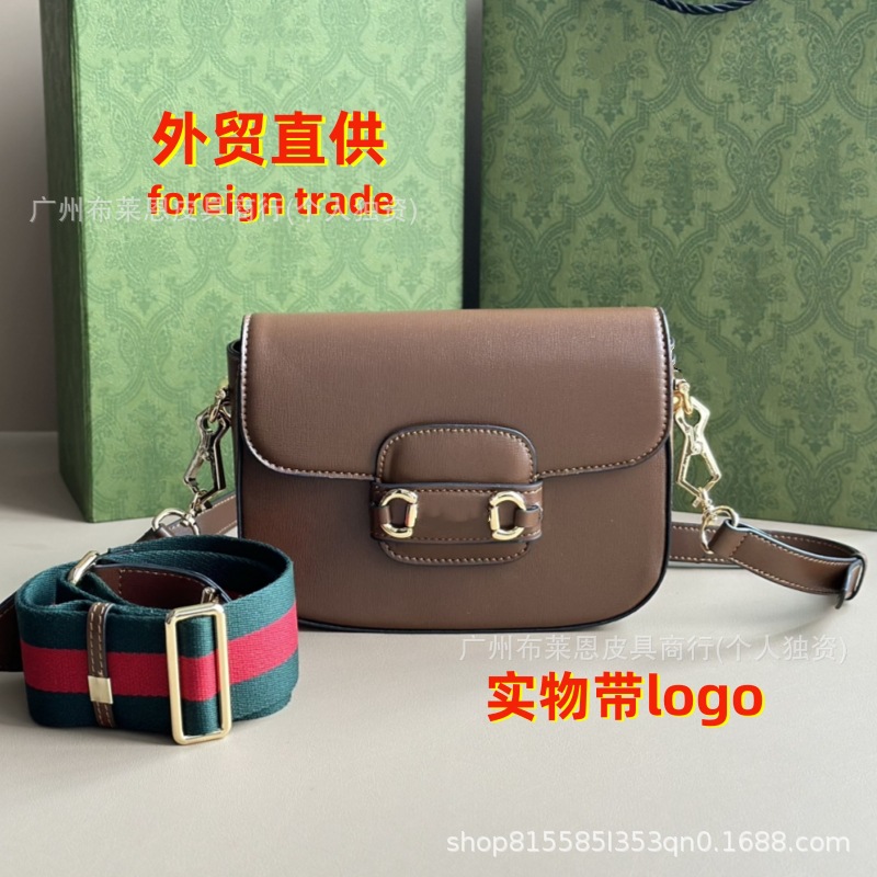Direct Supply Cross-Border Classic Monogram Logo Saddle Bag Horsebit 1955 Vintage Shoulder And Crossbody Bag - Thumbnail 6