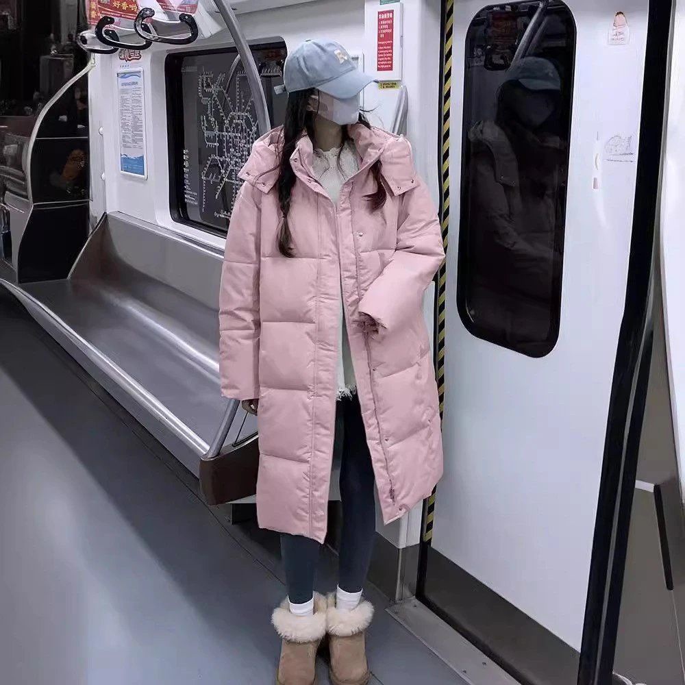 Comercio exterior ropa de algodón larga para mujeres 2025 invierno estilo coreano suelto ocio con sombrero grueso abrigo de algodón sobre la rodilla image 6