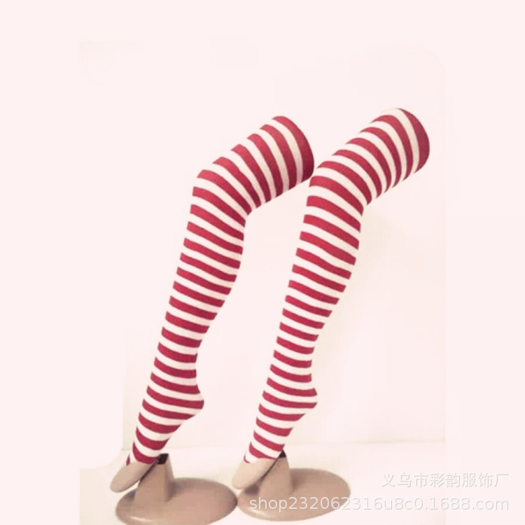 Amazon E-commerce Navidad calcetines rayadas rojas Fiesta de Noche de Navidad Ropa de Navidad Accesorios Calcetines rayadas de Navidad