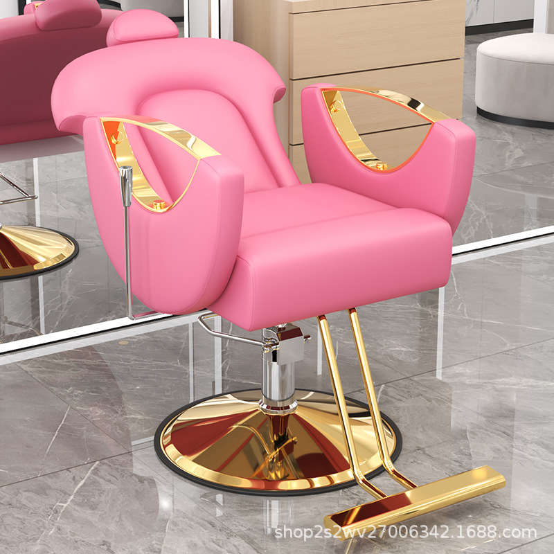 Sillas de barbería transfronterizas reclinables, sillas giratorias para salón de peluquería de alta gama, taburetes de corte de pelo, asiento de elevación y teñido