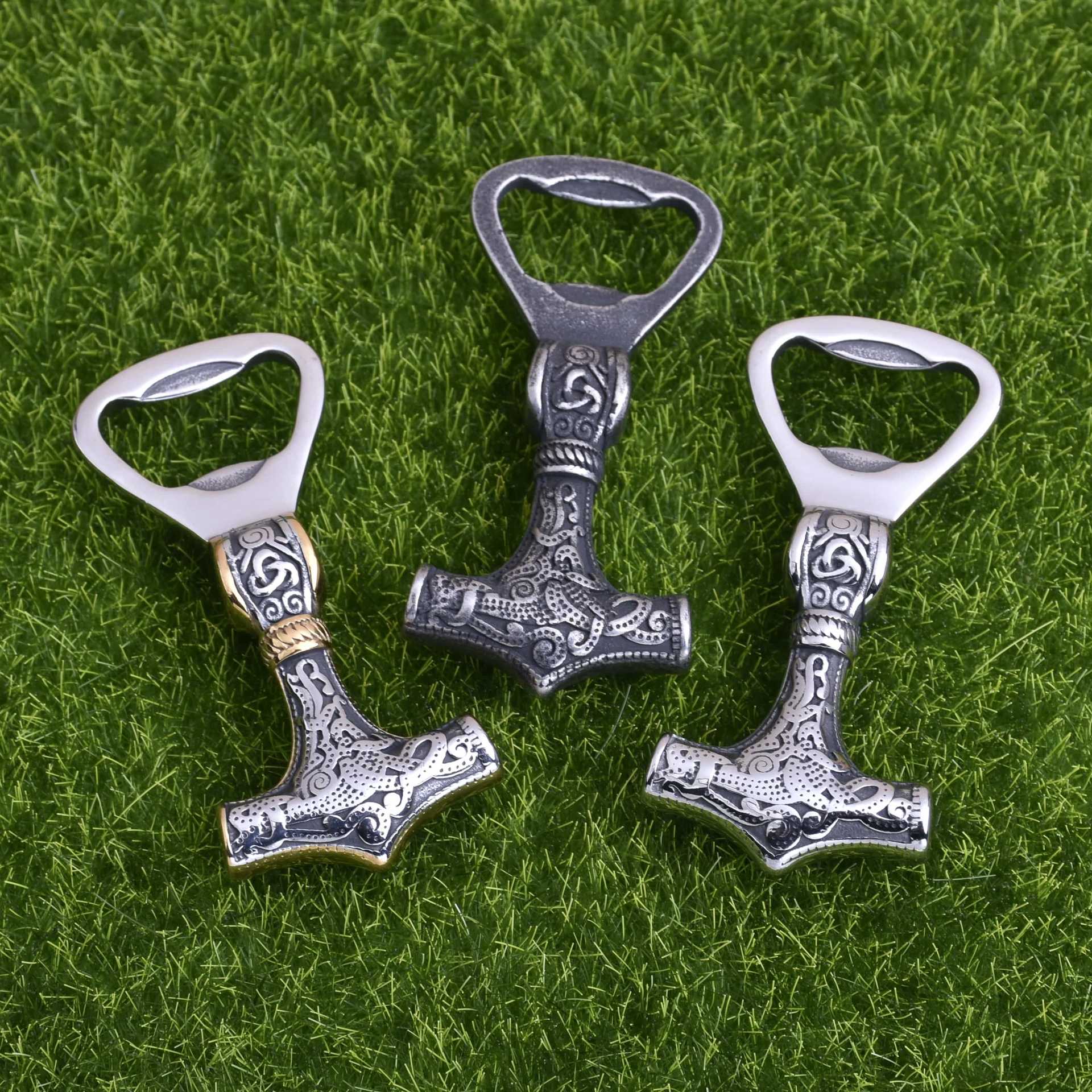 Foreign Trade E-Commerce Viking Stainless Steel Thor Hammer Bottle Opener Anchor Bottle Opener Pendant Men's Jewelry Wholesale