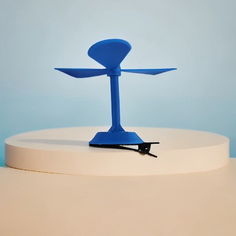 파란색 풍차 머리핀