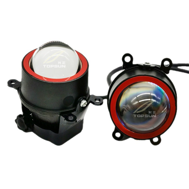 3.0 Inch led doble luz luz luz delantera niebla soporte de lente adecuado para Mitsubishi Lancer luz blanca luz amarilla transformación en un todo image 6
