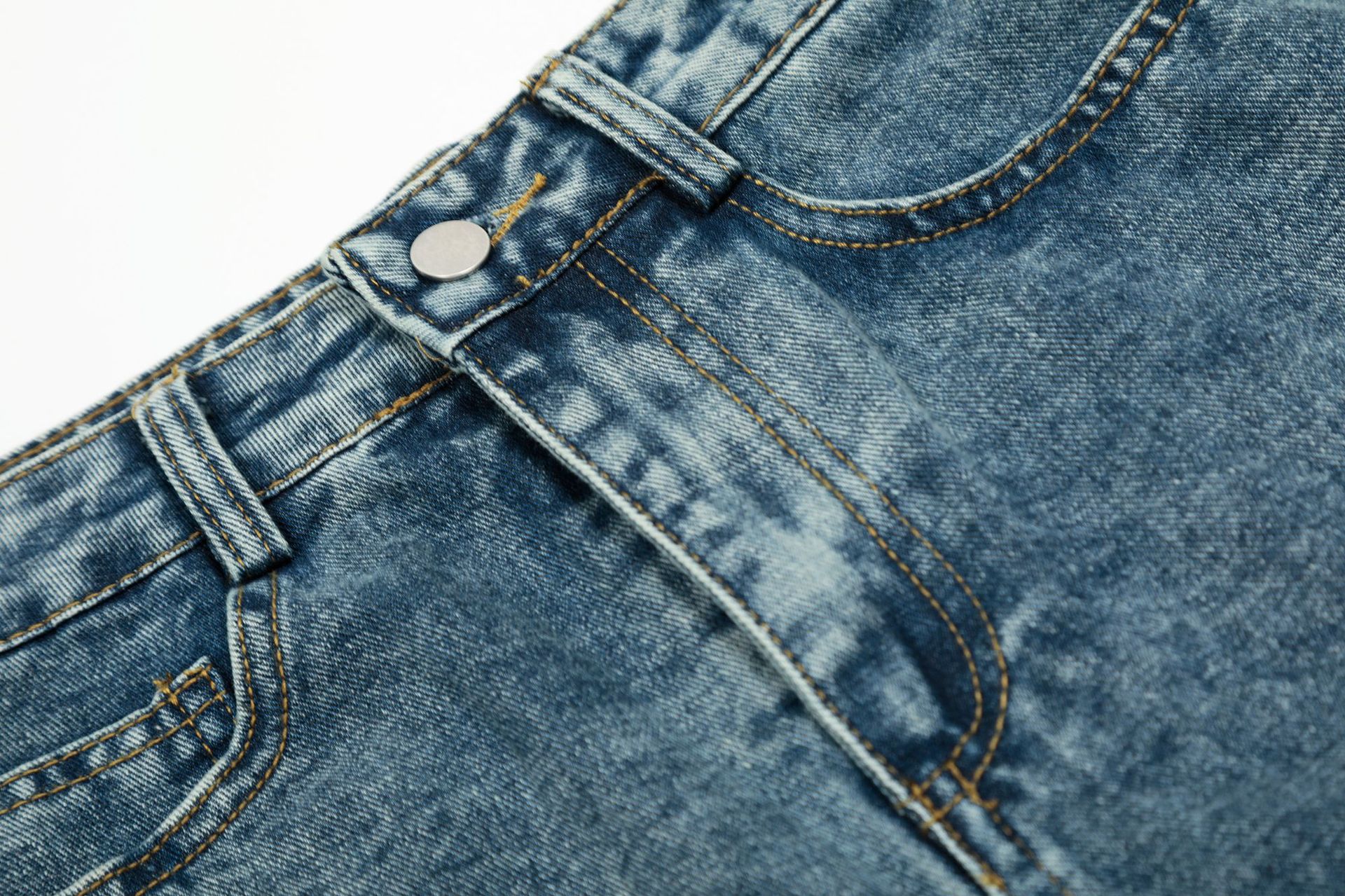 Korean-Style Distressed Washed Wide-Leg Jeans – Embroidered Star Details | Unisex Loose Fit Streetwear Denim Pants (S-XL, Blue/Black)​_mkmklike.com