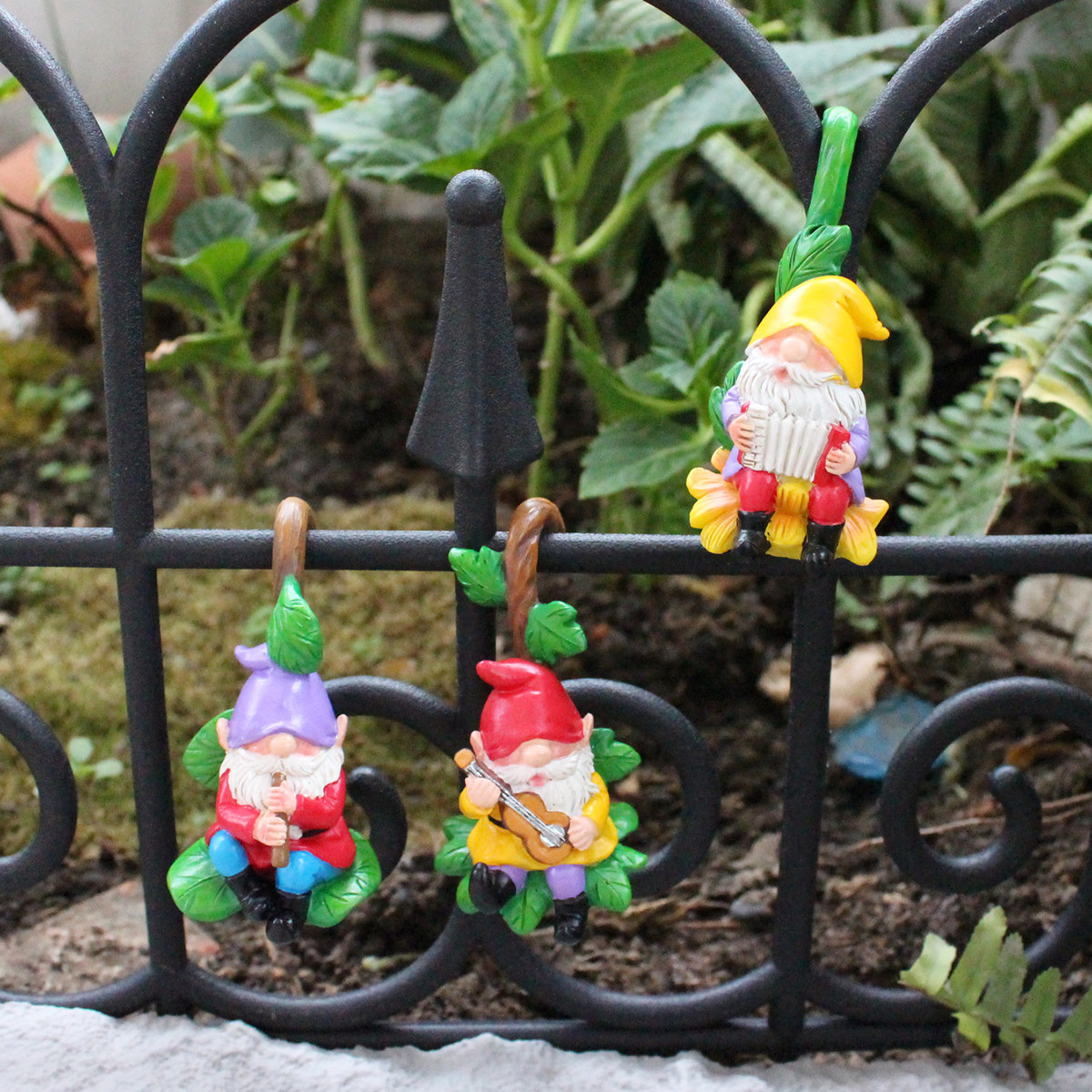  new set of three dwarf music pendant flower pot pendant garden courtyard balcony wall hanging decorations now