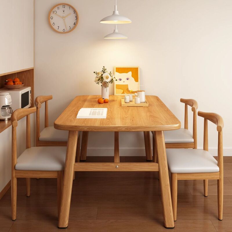 Modern Minimalist Dining Table for Commercial and Home Use, Small Apartment Dining Table and Chair Set, Casual Dining Table, Economical Rectangular Table and Chairs Modern Minimalist Dining Table for Commercial and Home Use, Small Apartment Dining Table and Chair Set, Casual Dining Table, Economical Rectangular Table and Chairs