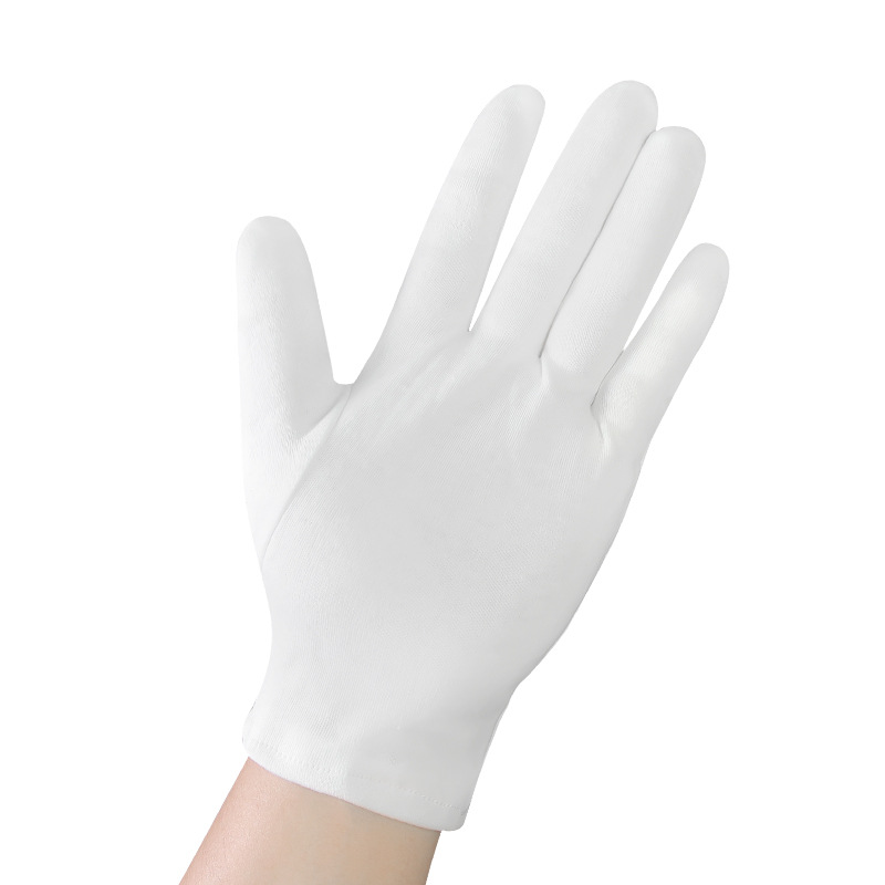 Guantes blancos de algodón de alta calidad Etiqueta Literatura femenina Juego de platos Joyas Algodón Modelo fino Conducir Trabajo de seguro laboral masculino Resistencia al desgaste