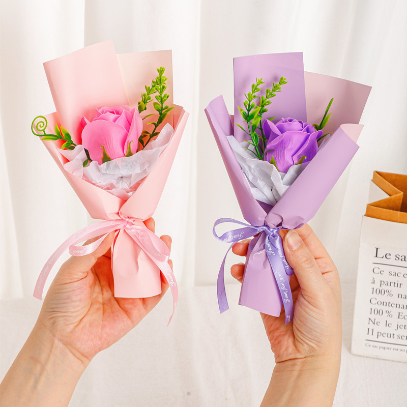 Mini ramo chino de San Valentín, caja de regalo de rosas y jabón con recuerdos de boda, regalos navideños al por mayor