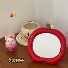 Insかわいい化粧鏡学生寮携帯デスクトップ化粧鏡家庭用寝室オフィスは化粧鏡を立てることができる