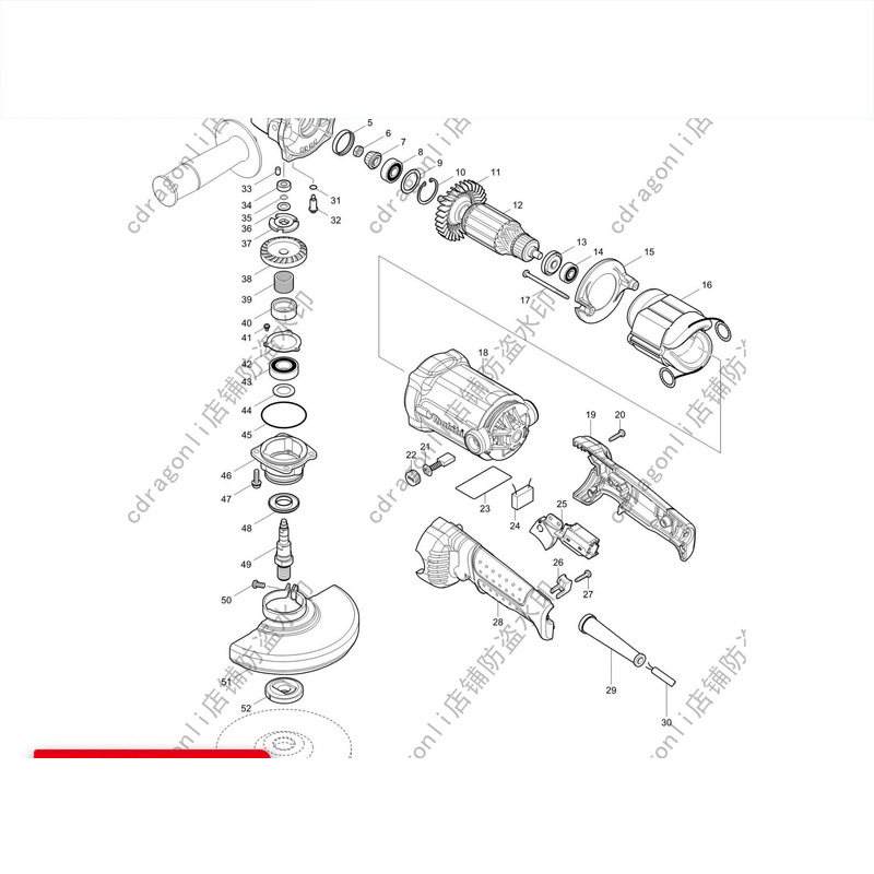 日本makita牧田角磨机配件GA6020转子定子主轴大小齿轮开关碳刷