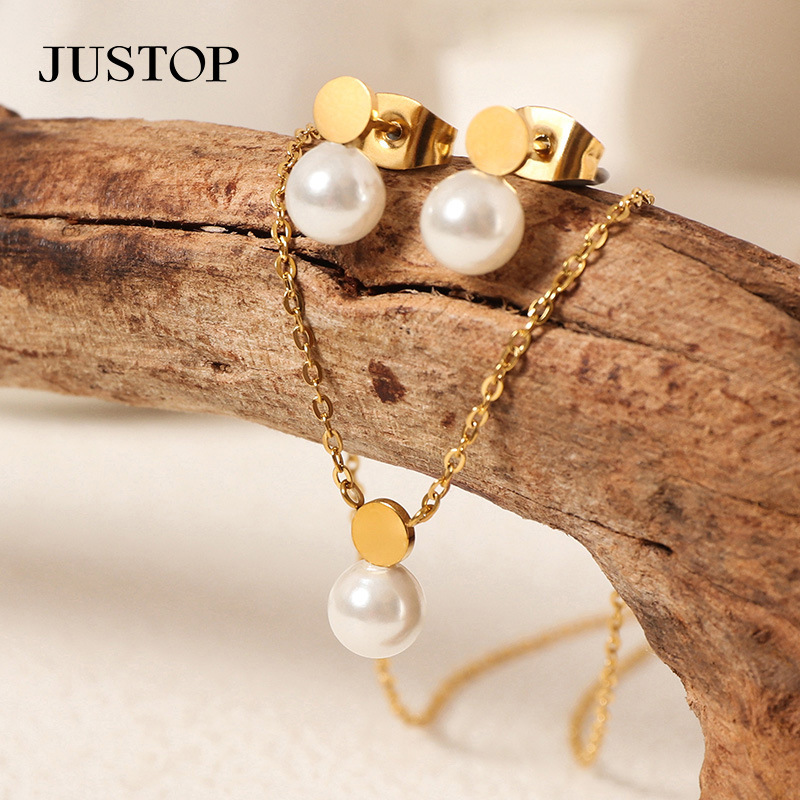 JUSTOP Organic retro earrings from pearl