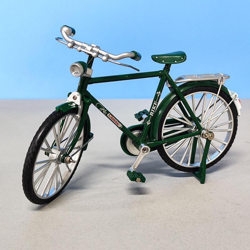 跨境怀旧复古风二八大杠老式自行车模型合金脚踏车小摆件玩具批发