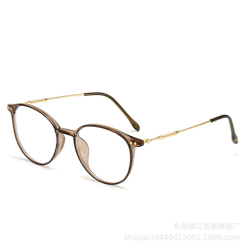 批发新款光学眼镜 欧美时尚优雅复古文艺椭圆眼镜框架 防蓝光眼镜