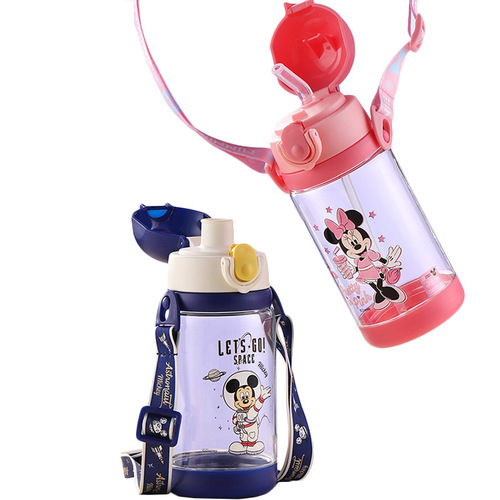 迪士尼儿童吸管杯子夏季Tritan塑料bottle水壶男女学生直饮大容量