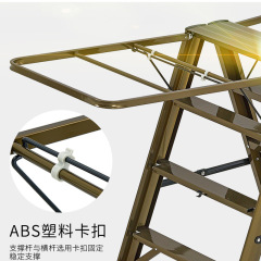 Multifunctional ladder clothesline, two-in-one floor-standing foldable household indoor thickened aluminum alloy staircase cross drying rack