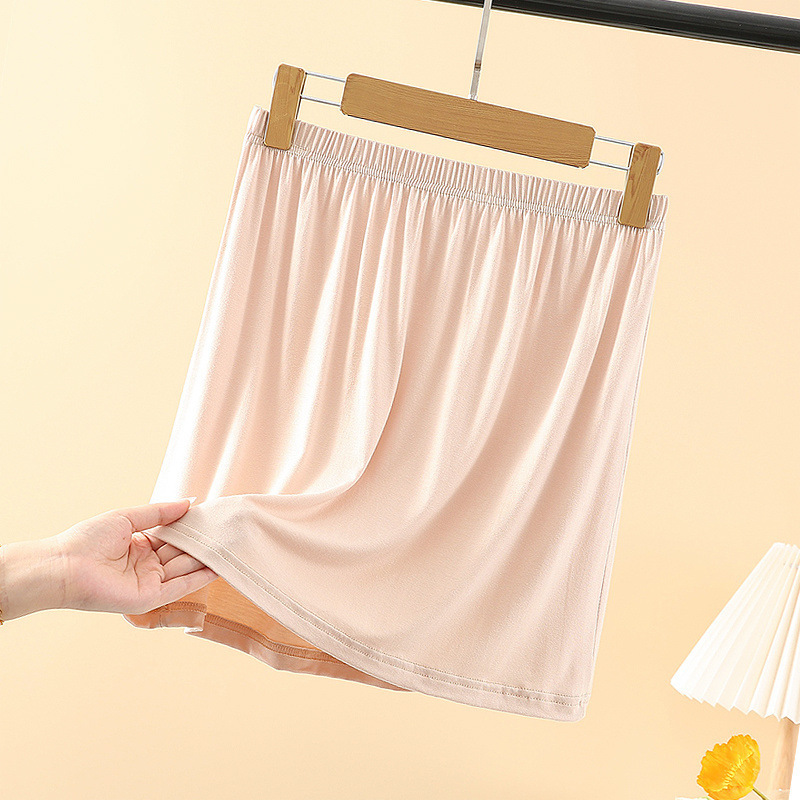 モーダルペチコートスカート、夏用アイスシルクインナー、ボトムスカート、薄手安全ペチコート、露出防止インナーショートスカート|undefined