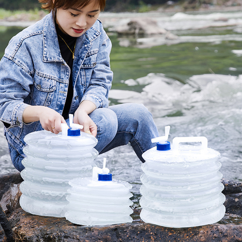 大容量の屋外ポータブルポータブルバケツプラスチック折りたたみ水貯蔵登山ウォーターバッグキャンプ旅行キャンプウォーターバッグ|undefined