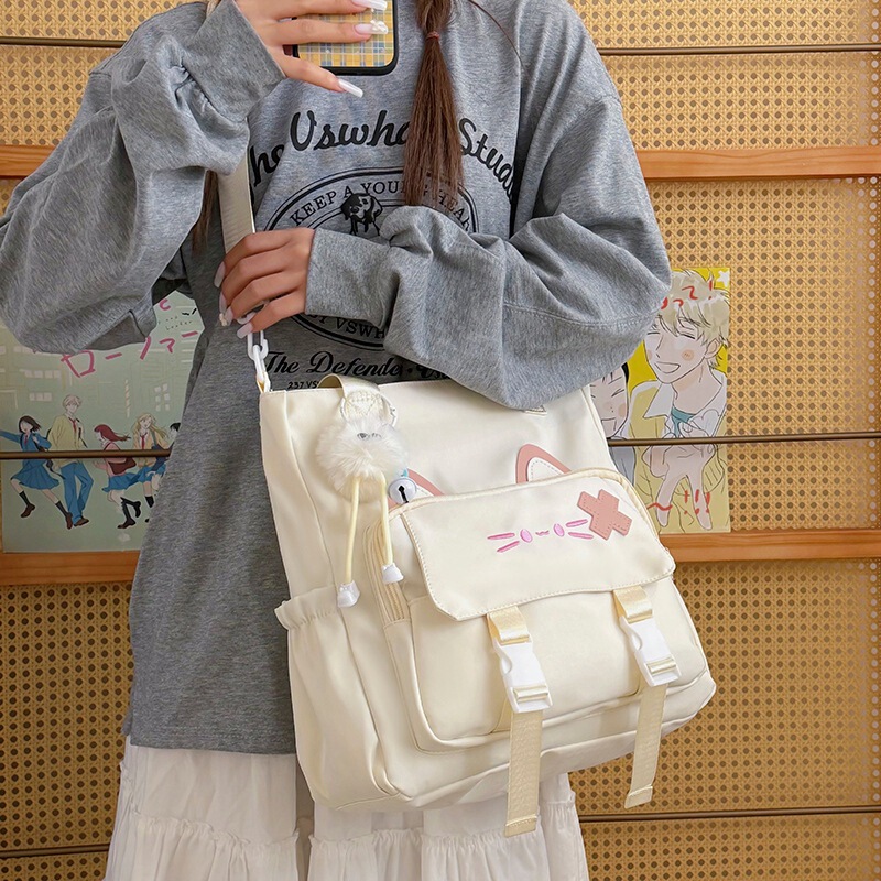 College-Style Large-Capacity Crossbody Bag, Dual-Use for Students, Fresh and Cute Cartoon Design, Wholesale for Girls College-Style Large-Capacity Crossbody Bag, Dual-Use for Students, Fresh and Cute Cartoon Design, Wholesale for Girls