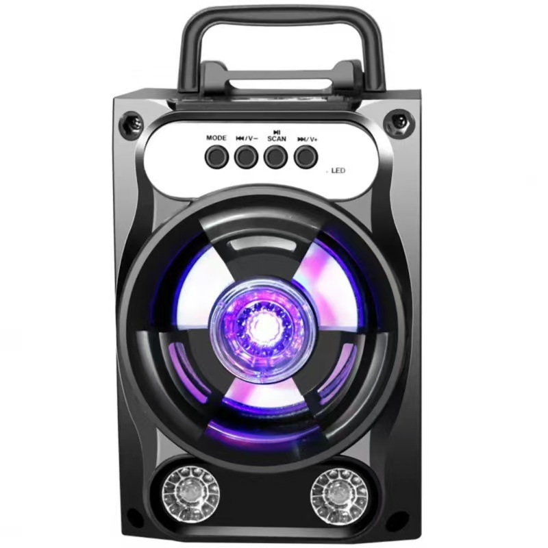 Altavoz Bluetooth Inalámbrico Portátil Transfronterizo con Ranura para Tarjeta para Karaoke en Casa, Bailes Cuadrados y Karaoke al Aire Libre.