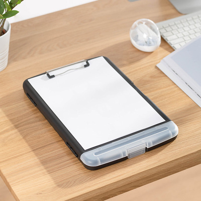 户外防水纸张收纳档案盒A4多功能抄写字板夹子文件盒塑料桌面整理|ru