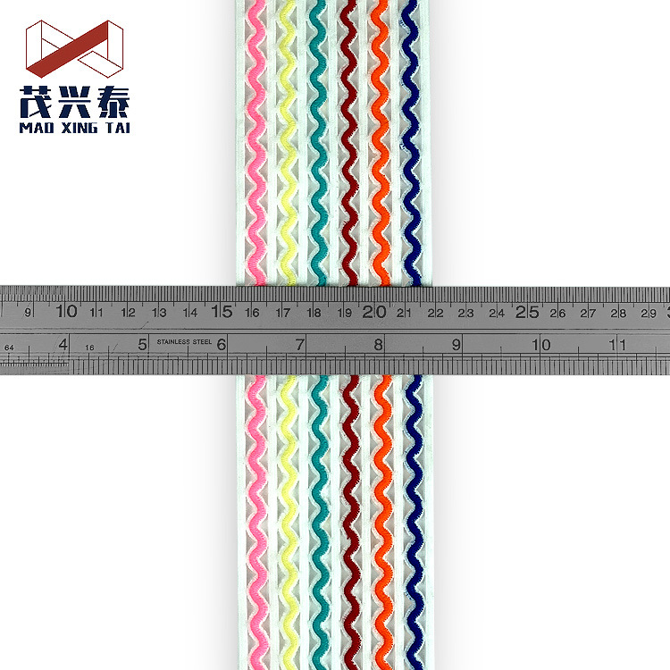 6,5 cm Arco Iris hueco Barra de onda de ganchillo banda elástica vestido de ropa interior decorativa banda elástica accesorios cinta