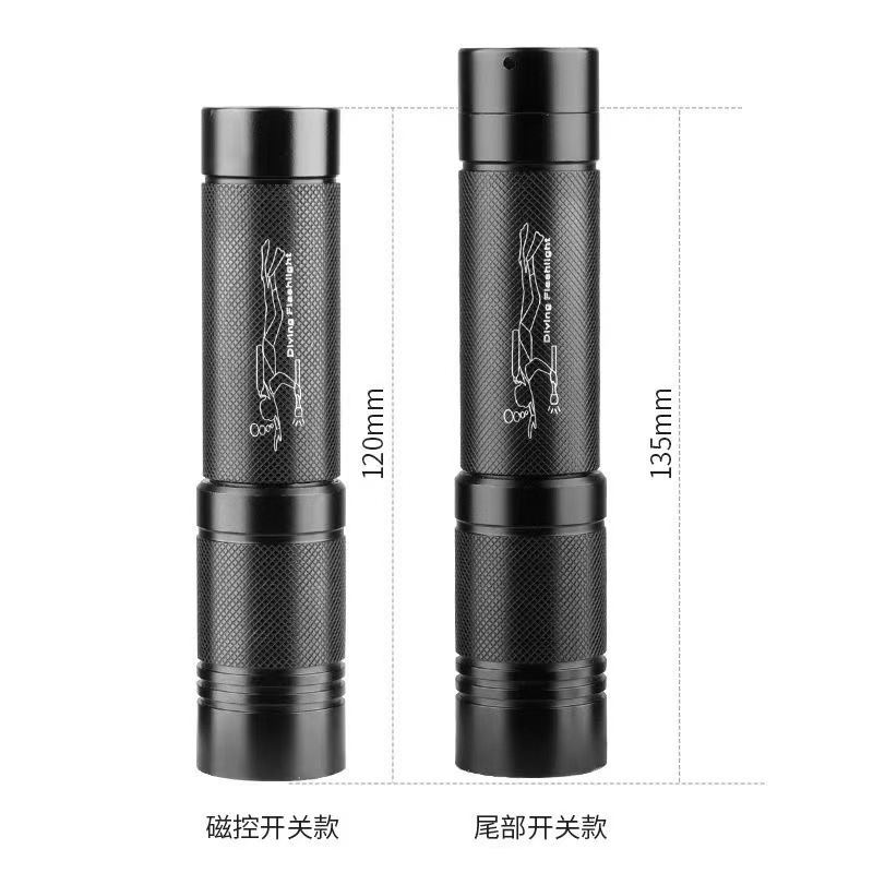 Multifunctional Underwater Professional Dive Flashlight Strong Light Charging Super Bright Waterproof Outdoor Fishing Aluminum Spotlight