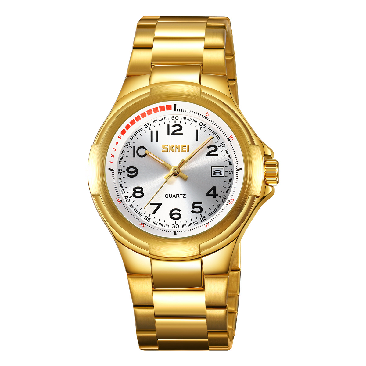 Reloj de hombre de comercio exterior transfronterizo correa de acero impermeable reloj de cuarzo calendario reloj de negocios fuente al por mayor