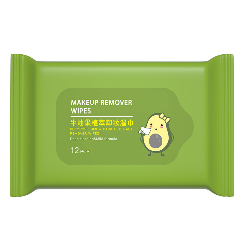 Avocado makeup remover wipes Eye and face gentle deep clean disposable makeup remover cotton wipes wholesale