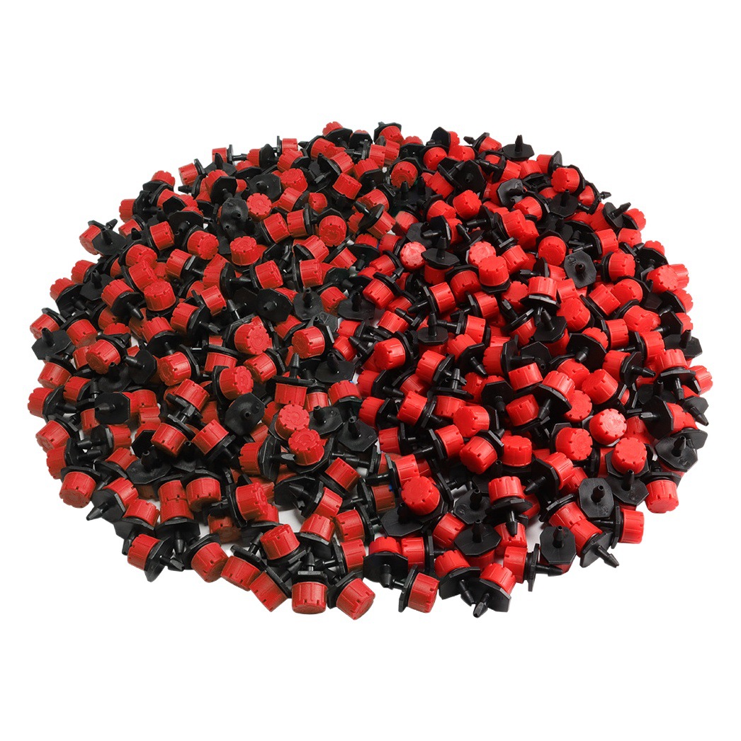 Jardinería micro spray 100 piezas Caperucita Roja gotero de flujo ajustable gotero 8 agujeros anti-envejecimiento anti-ultravioleta botón