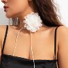 Retro accessory, choker, cloth, wire, hair band with tassels, necklace, European style, flowered, simple and elegant design