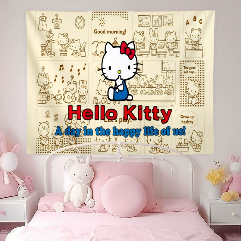 Hello Kitty, милые мультяшные украшения для кровати в спальню