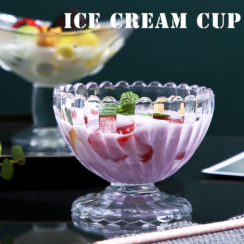 크리 에이 티브 유리 컵 주스 컵 디저트 컵 샐러드 그릇 아이스크림 컵 아이스크림 컵 밀크 쉐이크 컵 두껍게