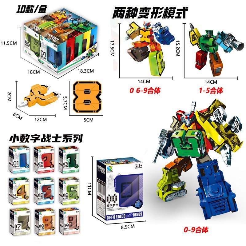 国境を越えた変形デジタルロボットモデルカーコンビネーションセット子供用 DIY 組み立てクリエイティブ教育玩具|undefined