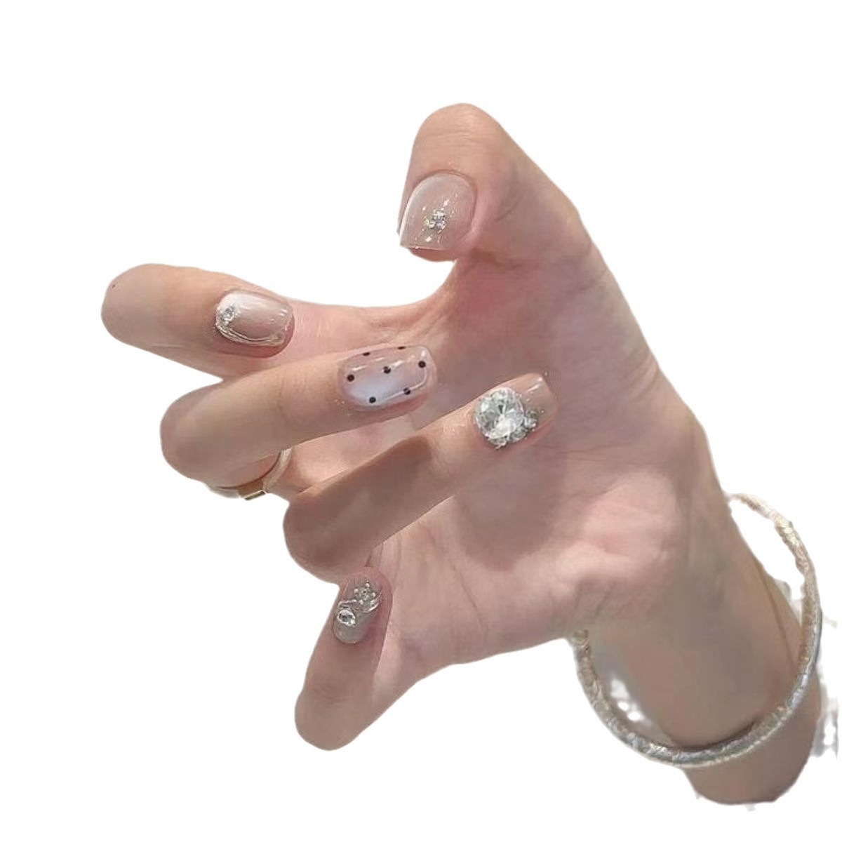 Parche de manicura mano taladro ojo de gato usar uñas falsas de alta sensibilidad al por mayor punto de onda desmontable uña productos terminados