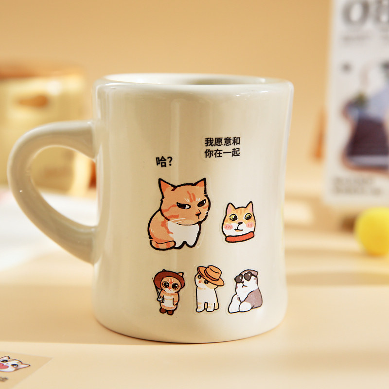 Youyou Brin Pegatinas planas meme Cat Star Fun Pegatinas creativas Paquete de emoji Pegatinas de decoración de gatitos