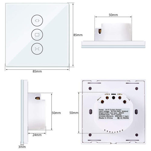Factory Doodle WiFi+Bluetooth Dual Mode Alexa Voice Control Smart Touch Euro Standard Curtain Switch