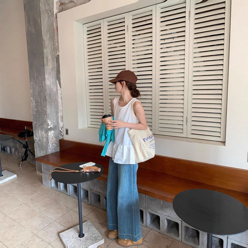 2025 New Outdoor Casual Sexy Pure Desire Sleeveless Lace Vest Dress Hem Layered Suspender Unique Top