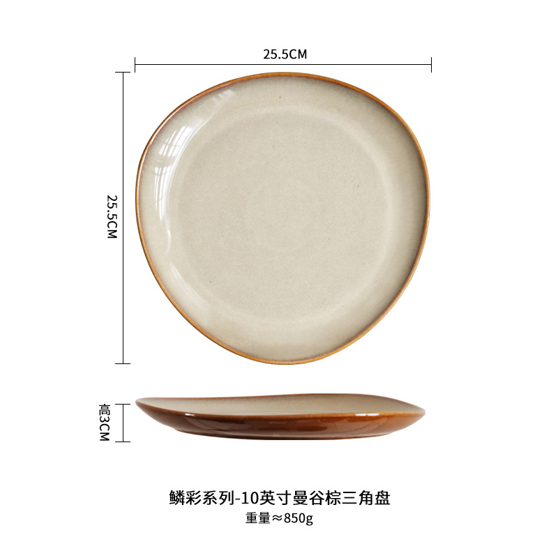 Nordic ins horno vajilla de cerámica restaurante del hotel placa irregular de sushi Placa de carne placa de la casa