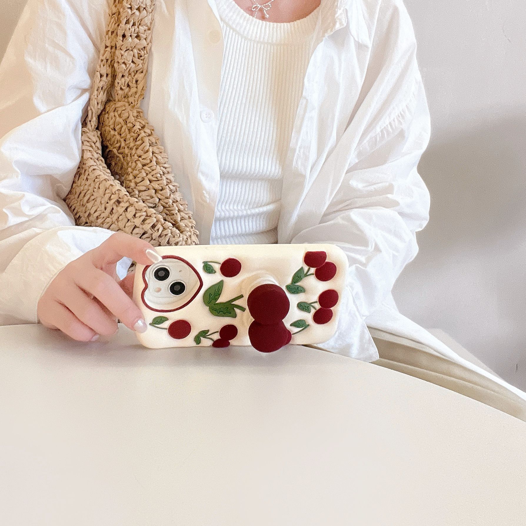 58g Weight iPhone Applicable Brands Phone Cases Classification Silica Gel Material Cherry Pattern Cute Style Silica Gel Cherry Cute Phone Cases Phone Accessories 5