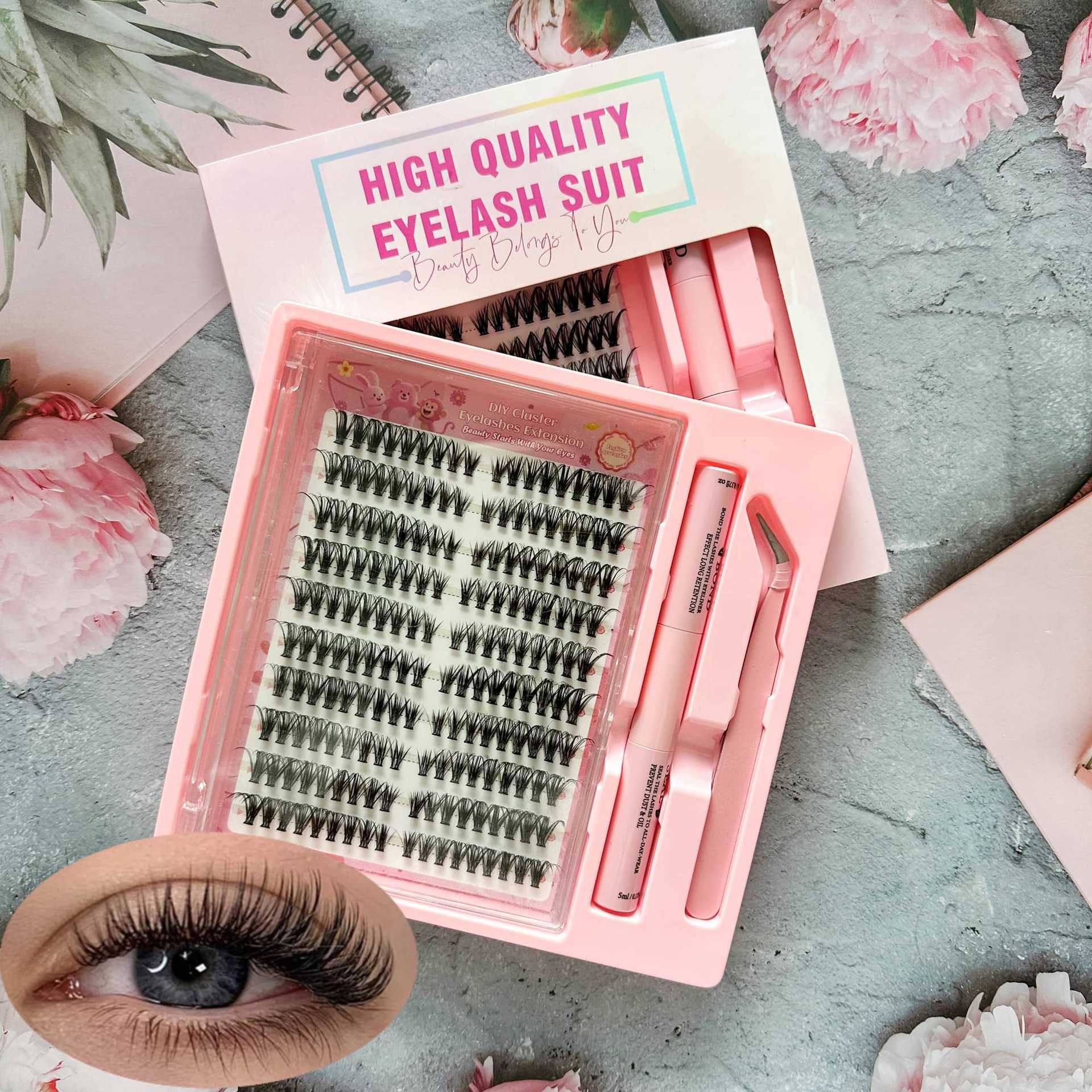 Transfronterizas pestañas falsas 30 - 100D comercio exterior caja de pestañas gruesas con pinzas de pegamento conjunto de pestañas falsas