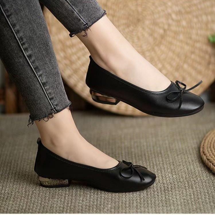 Slip-on Doudou 임산부 요정 신발 부드러운 신발 여성의 2025 봄과 가을 새로운 평면 메리 제인 신발 작은 가죽 신발