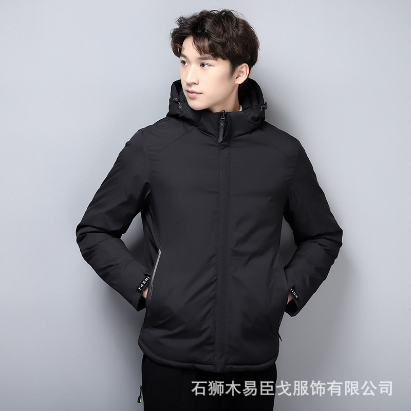 El comercio exterior de algodón acolchado abrigo de los Hombres Nuevo abrigo de invierno desmontable sombrero suelto abajo abrigo de algodón acolchado de doble cara engrosada más tamaño de la capa