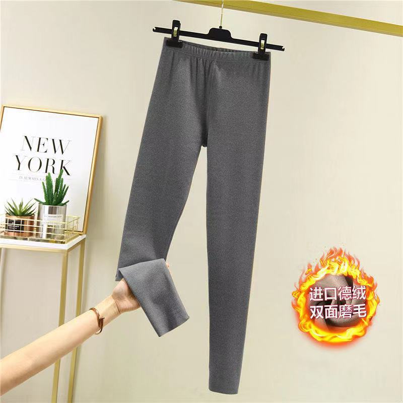 Leggings térmicos de cintura alta con terciopelo alemán, nuevo estilo otoño-invierno 2025, ajuste elástico y delgado, tejido cepillado de doble cara. image 11