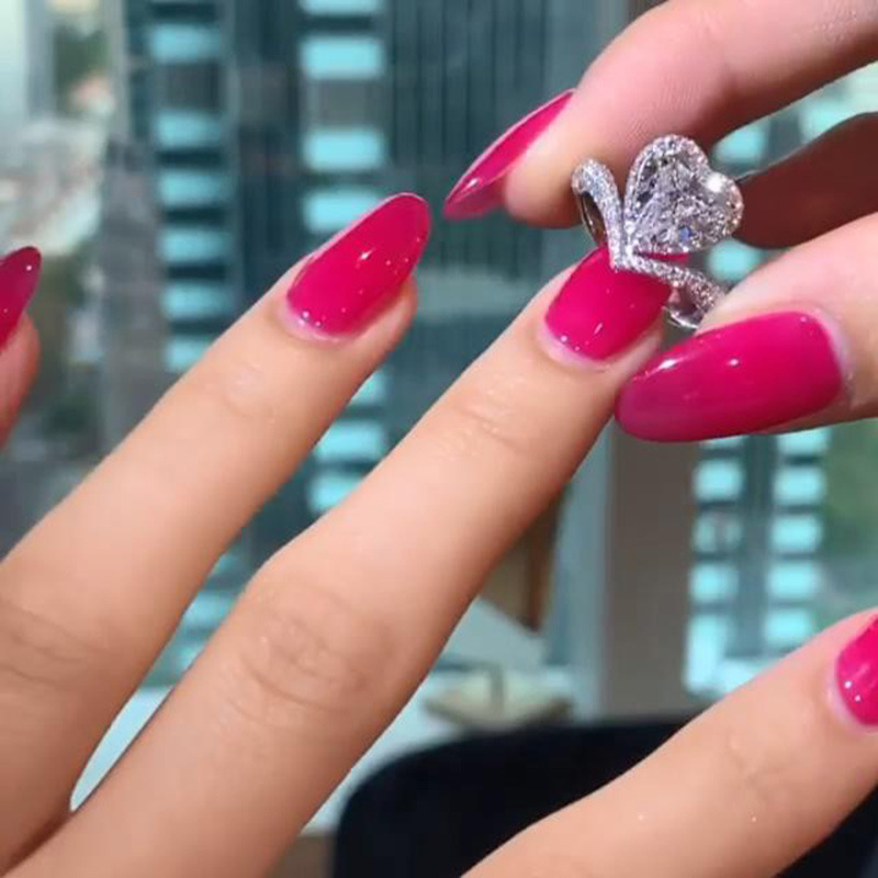 1 Piece Quantity Daily, Party, Tea Party Occasion Wholesale Sweet Shiny Heart Shape Copper Inlay Zircon Rings