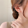 Earrings, silver needle, Korean style, simple and elegant design, diamond encrusted, silver 925 sample