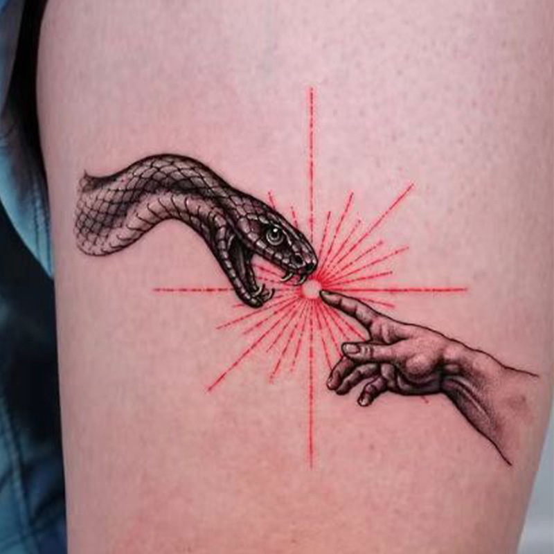 Fingertip Temperature Cross-Border Hot-Selling European and American Style Simple High-End Personality Bold Dark Style Men's Tattoo Stickers