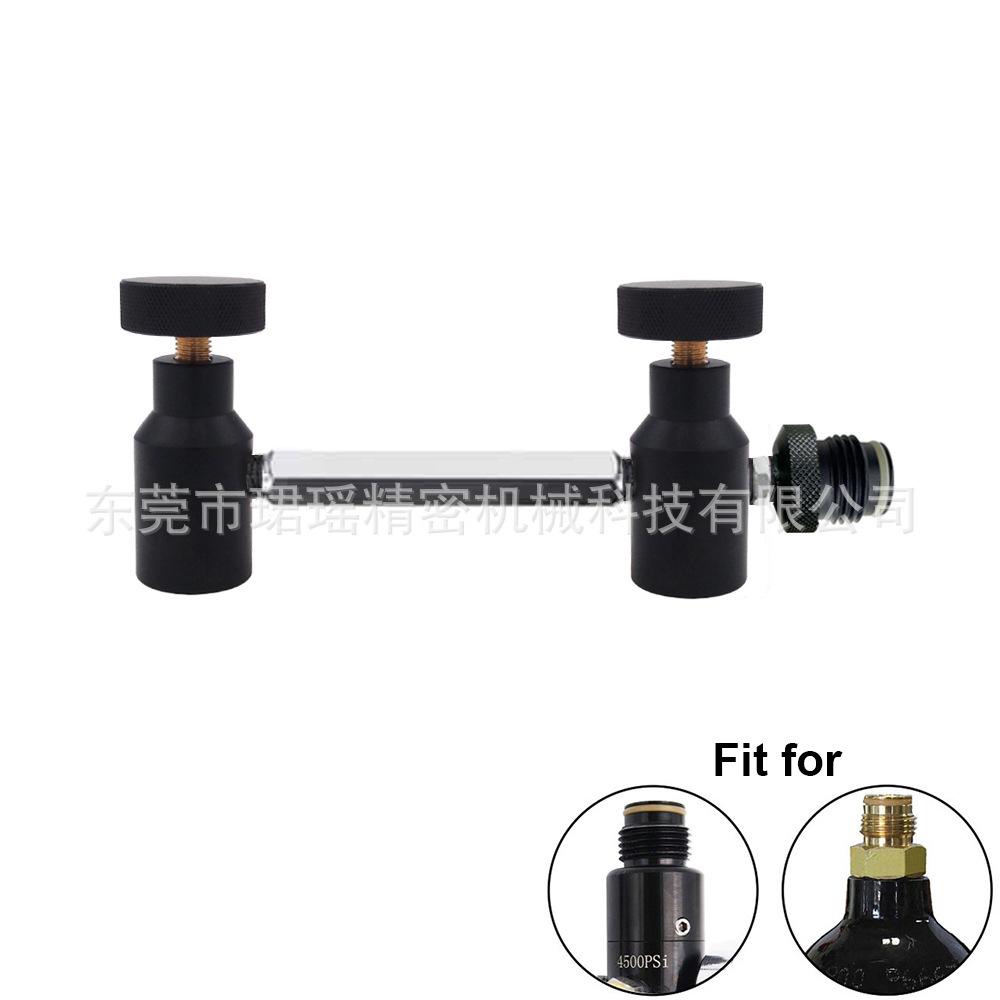 跨境二氧化碳充气接头G1/2双罐适配器开/关
